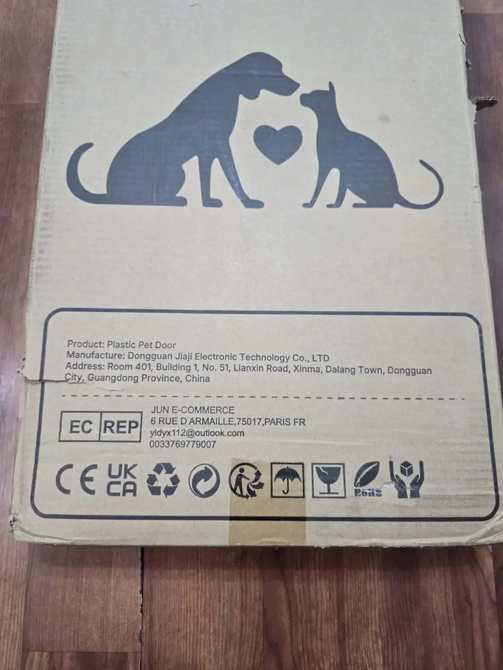 Petcoming Wall Dog Door Large Black Insulated 3-Flap Magnetic Pet Door New